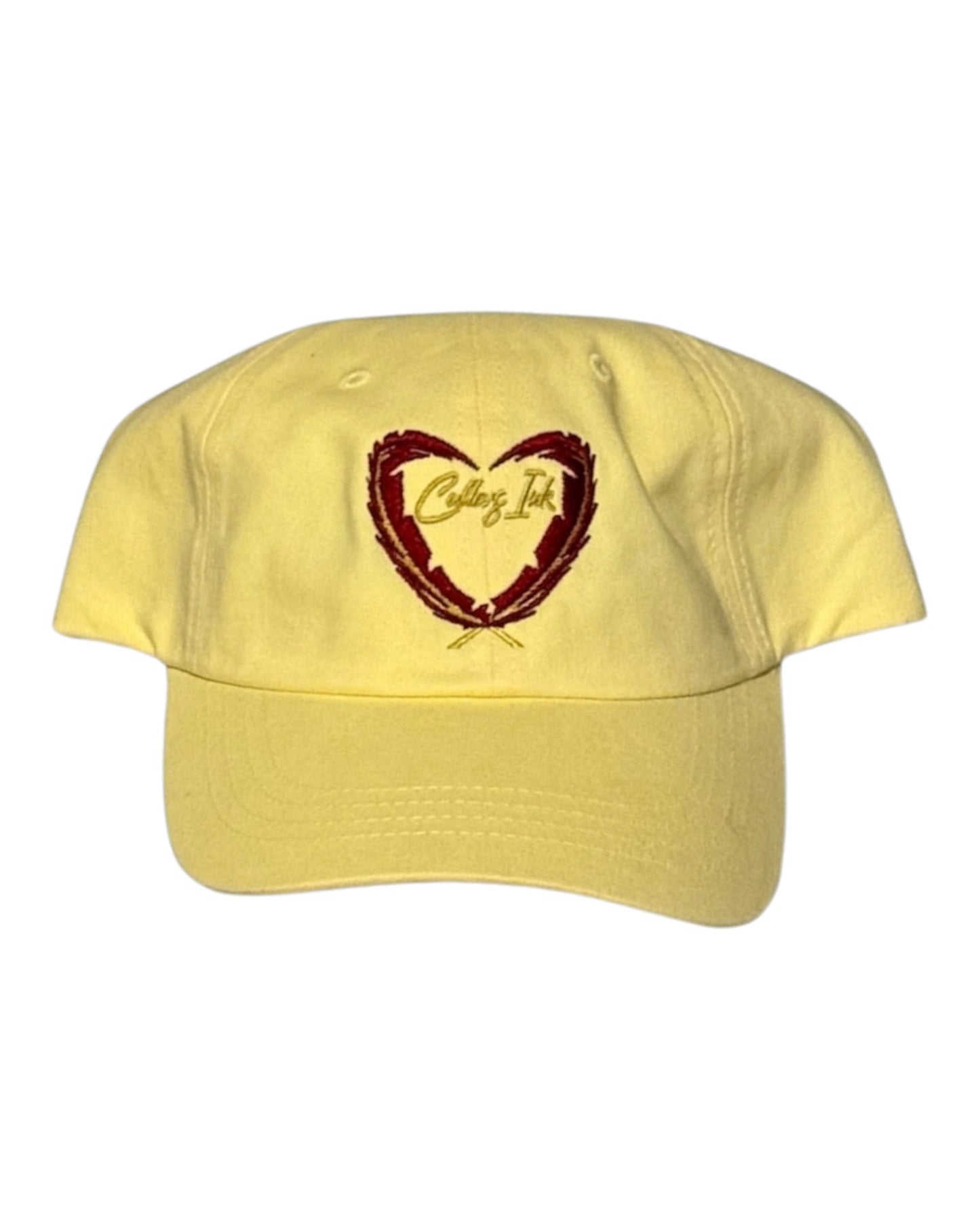 Yellow Feather Heart Hat