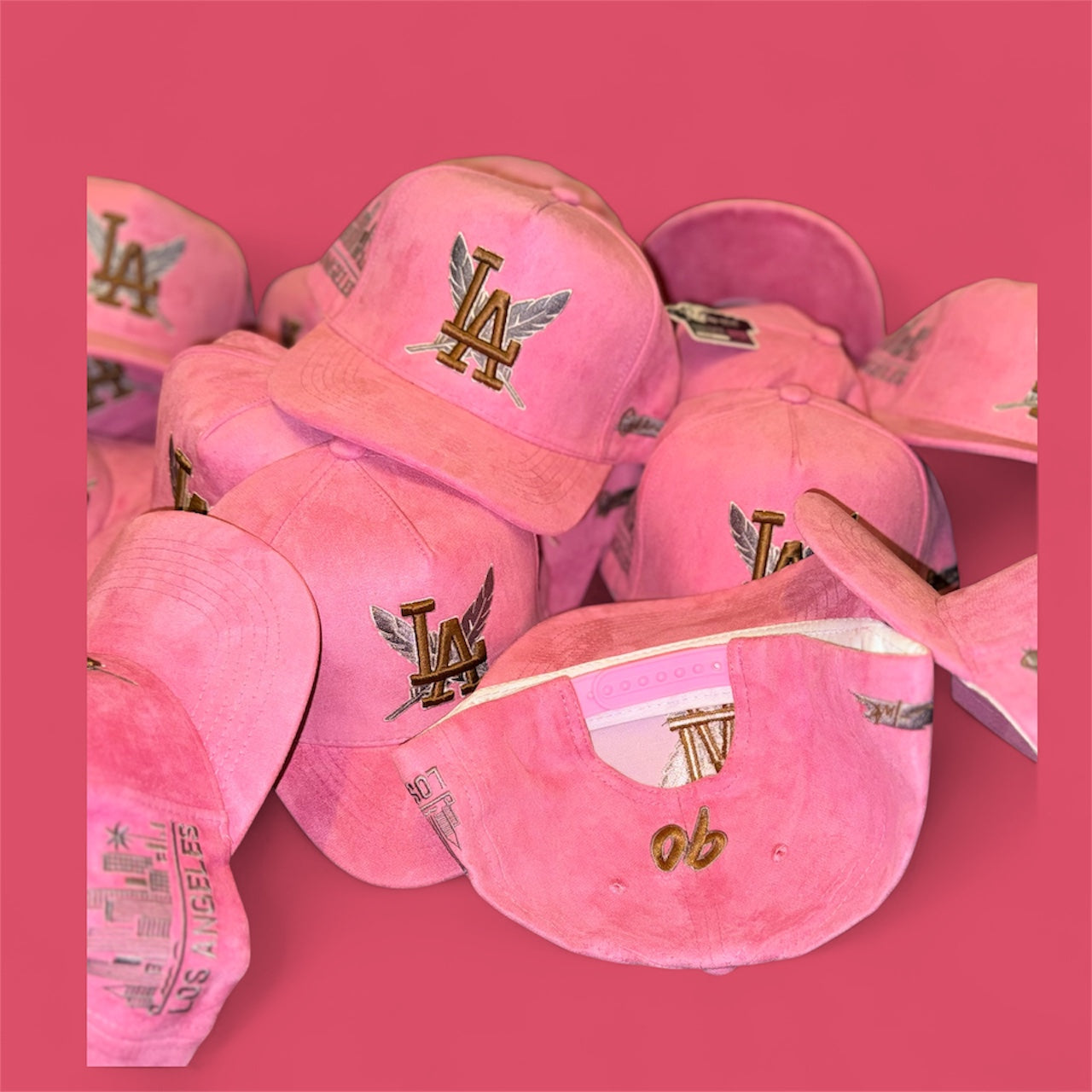 Pink suede LA SnapBack